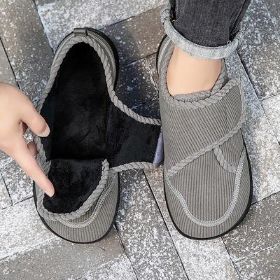 Outono e inverno forma larga lã quente sapatos para idosos alargados e engrossados sapatos de reabilitação sapatos especiais para pés gordos e pés inchados