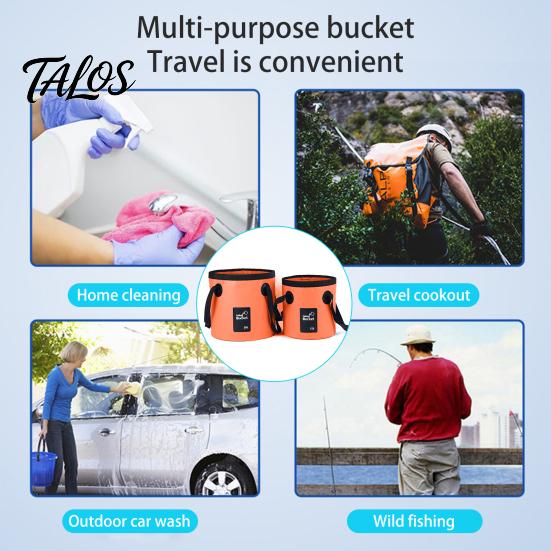Double Handle Carry Bucket 12/20L Collapsible Water with Handles, Large Foldable Container, Container Portable Pail for Outdoor, Camping, Fishing, Car