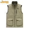 JEEP Men's Spring/Fall Stand-Collar Multi-Pocket Utility Vest