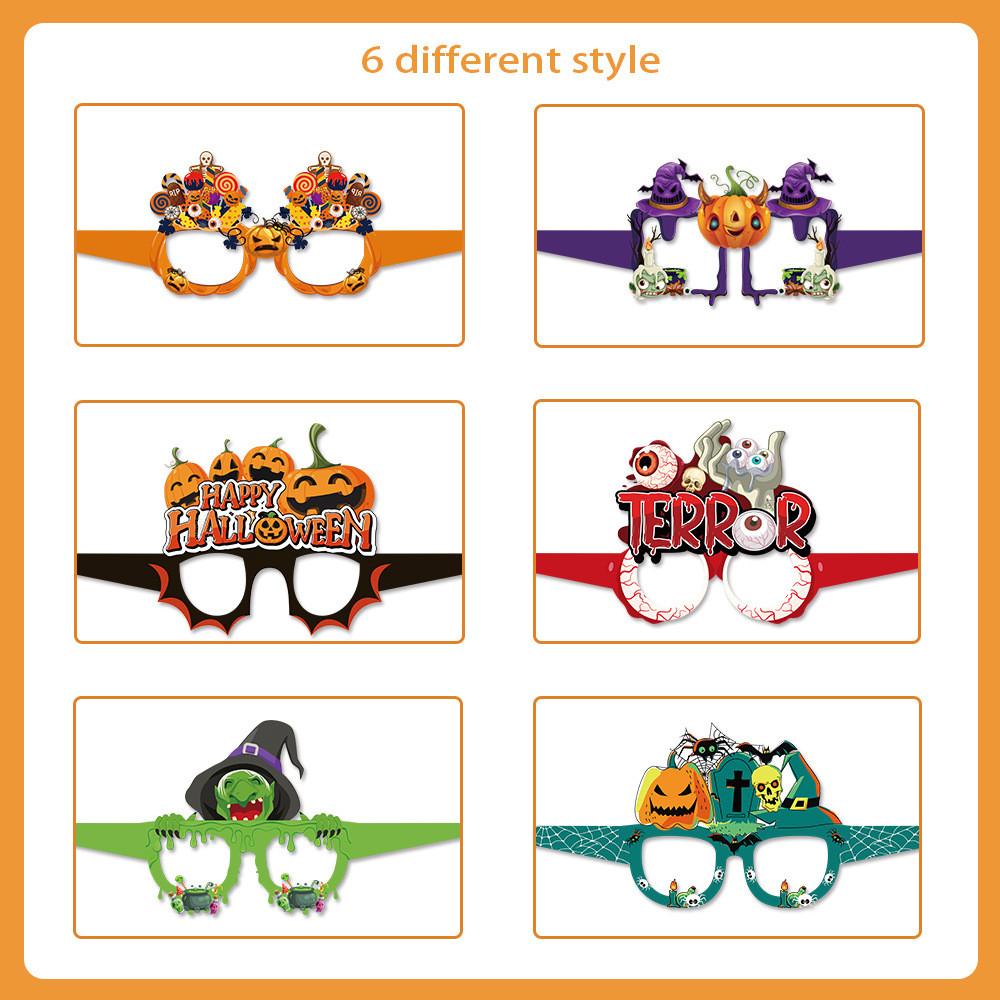 Pumpkin Witch Themed Paper Glasses Halloween Party Decoration Set Photo Props