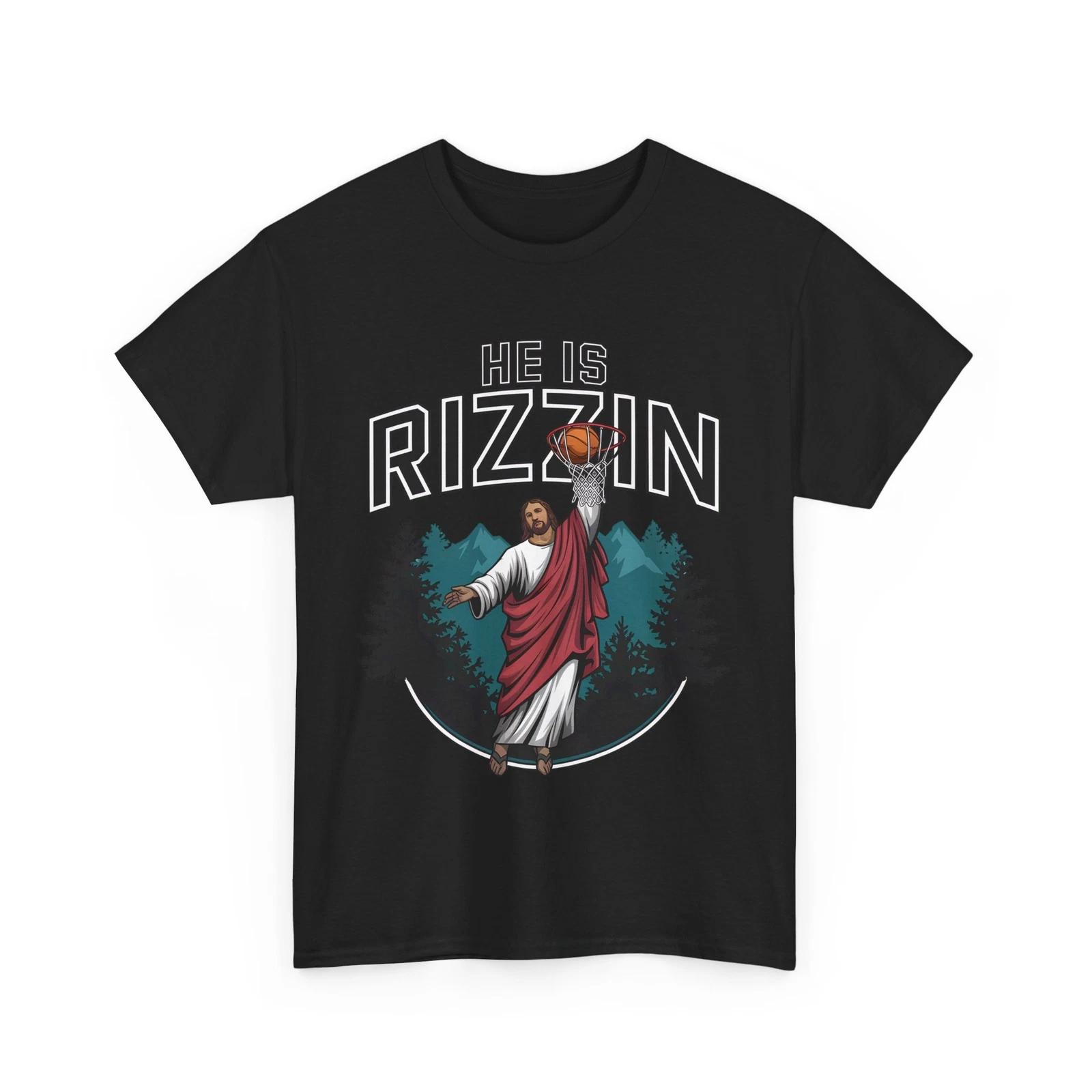 He is Rizzin T-Shirt | Hoops Court T-Shirt | Basketball Sports Tee | Basket Tee S
