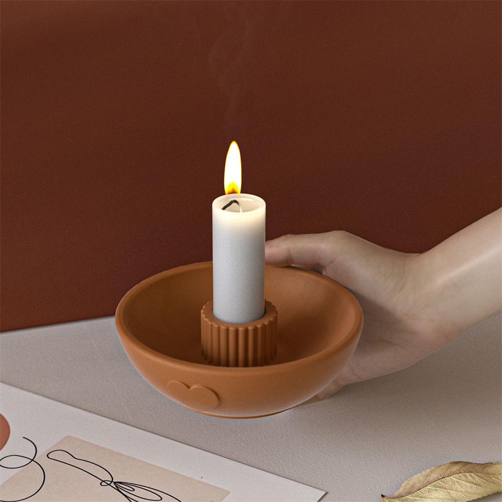 Herzförmige Runde Aufbewahrungsschale Kerzenbecher Silikonform DIY Aufbewahrungsbehälter Duftendes Harz Gips Zement Gussformen