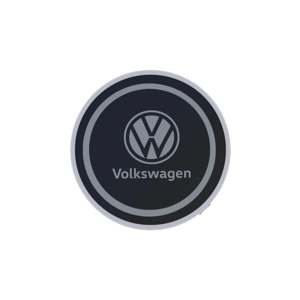 

2025 Hot 1/2pcs LED Luminous Car Water Cup Holder Coaster Lamp For Volkswagen VW Rline Golf 5 mk6 Passat b6 Jetta T-cross Polo T