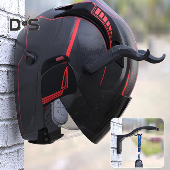 Wall Mount Motorcycle Helmet Holder with Screws Heavy Duty Motorbike Bicycle Sports Baseball Rugby Football Helmet Display Rack Hanger