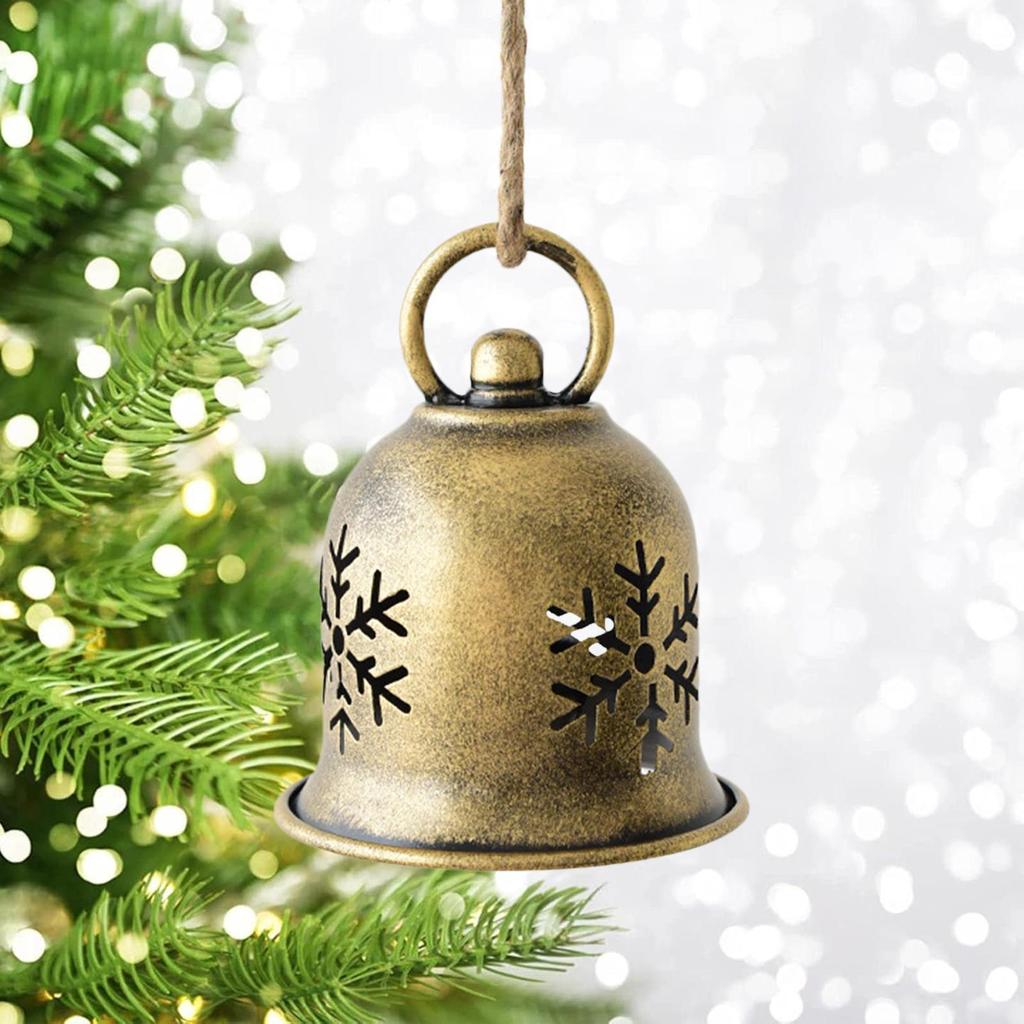 Christmas Bells Hollow Party Decoration Christmas Tree Pendant For Holiday Home Dinner School Restaurant Cafe Shopping Mall
