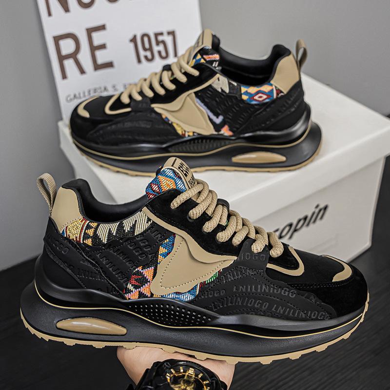 Men's shoes 2024 new autumn Internet celebrity explosion casual shoes youth versatile tide brand thick sole heightening dad shoes