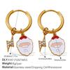 Christmas Wind DIY Pendant Earrings Stainless Steel Gold-plated Fun Pendant Combination Earrings Jewelry Women