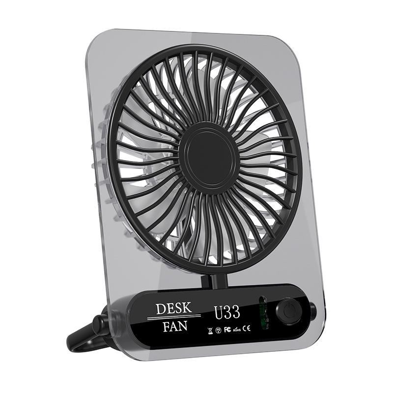 

USB Rechargeable Transparent Desktop Fan - High Power, Multifunctional, Portable for Office, Camping, and Outdoors 134.5x60x170mm