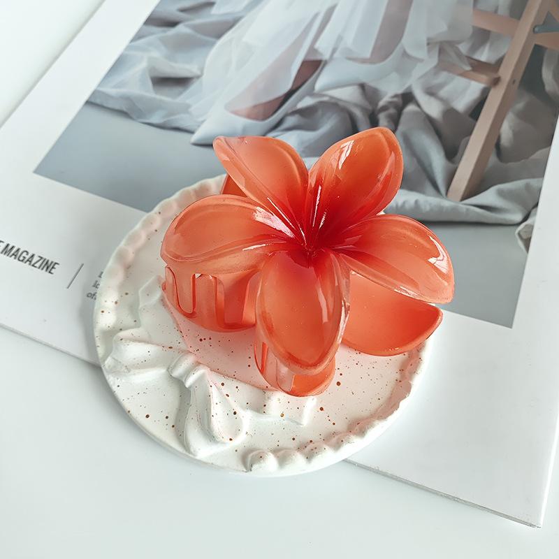 Red Flower Hair Clips For Women Trendy Sweet Hair Claws Crab Clamp Barrettes Mujer Hawaiian Headwear Girls Hair Accessories