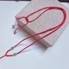 Adjustable Handwoven Hetian Jade Pendant Rope with Cinnabar and Thin Four-Strand Necklace
