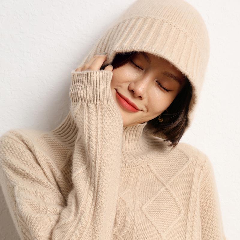 Cashmere Autumn and Winter New Women's Korean-style Flat Thickened Simple Fisherman Hat Top Knitted Hat