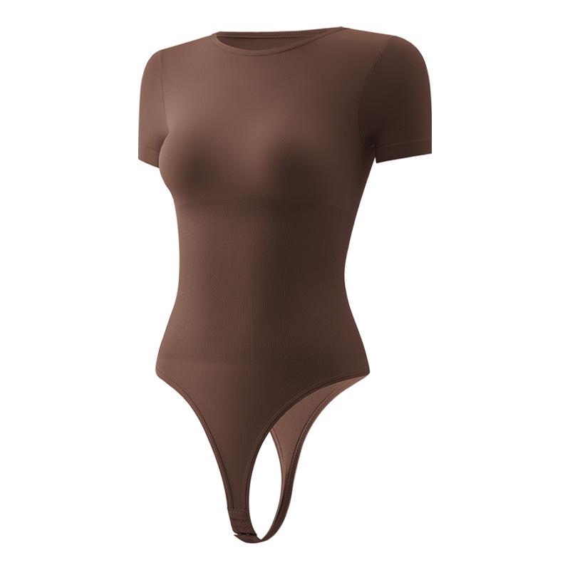 Women's Short Sleeve Tummy Control Shapewear Bodysuit