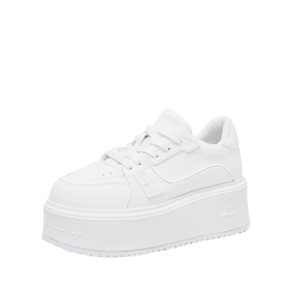 Muffin thick sole inner height increase little white shoes women's 2025 new spring popular women's shoes popular casual sports board shoes