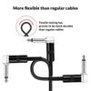 15cm Patch Cables for Guitar Effects Pedals, Black, L-S Plug, 6in/15cm, 1 Cable