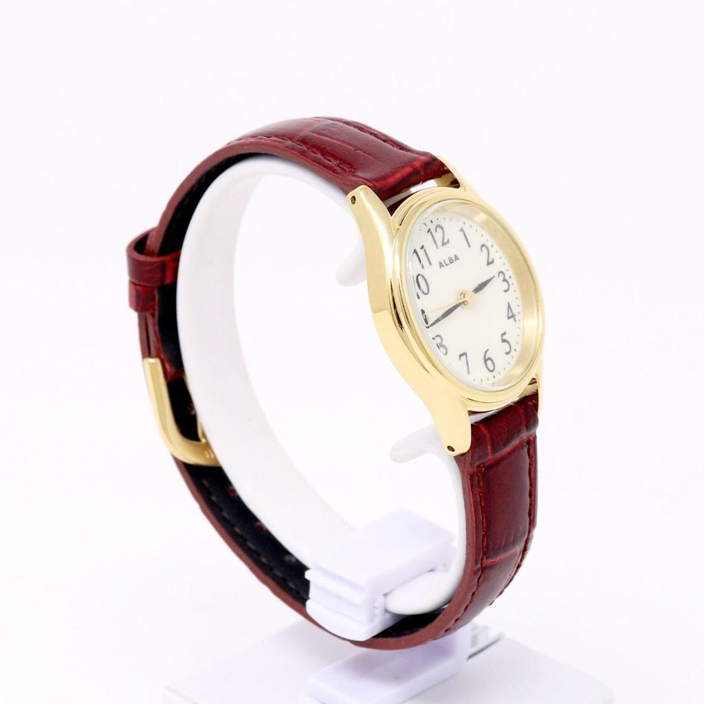 Seiko Alba Women's Quartz Wristwatch AE-GK436 Stainless Steel Waterproof 5 ATM Analog Gold Dial Ladies