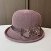 Versatile small edge crimped basin hat, spring and summer sun hat, new fashionable flower top hat, women's sun protection sun hat