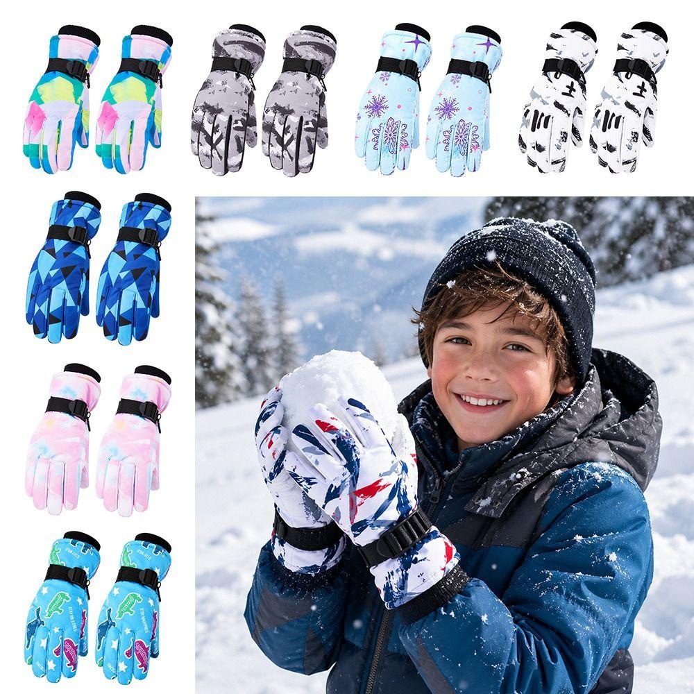 Waterproof Snow Gloves Warm Kids Winter Mittens Fashion Children Ski Gloves  Ski