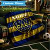 Custom Name Juniors Crest Blanket Lightweight Ideal Bedding Blanket Perfect for Travel, Camping, Living Rooms, Sofas, Christmas Gift