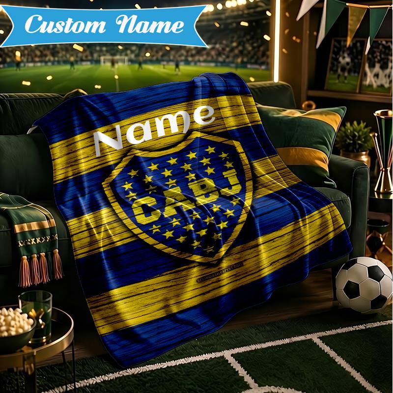 Custom Name Juniors Crest Blanket Lightweight Ideal Bedding Blanket Perfect for Travel, Camping, Living Rooms, Sofas, Christmas Gift