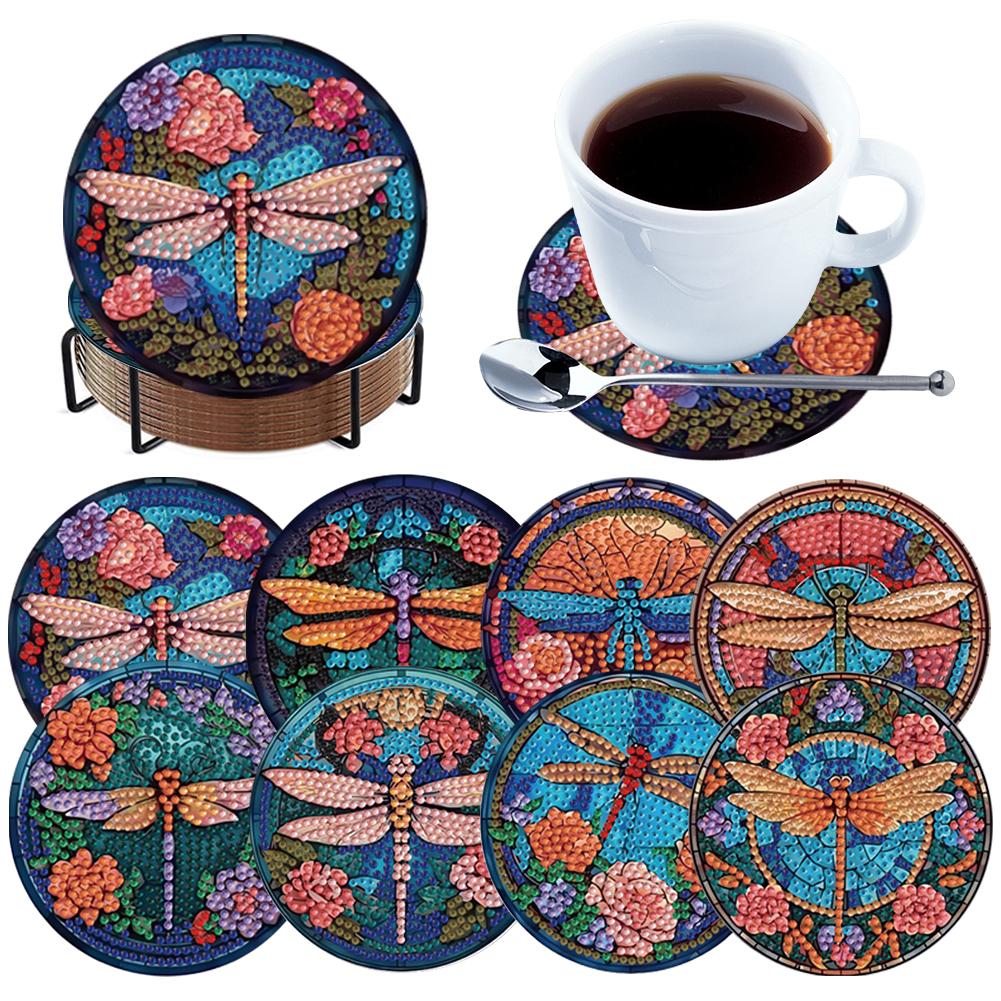 

8pcs Animal Pattern DIY Diamond Painting Coasters Kits Special Shape Full Drill Diamond Coaster Beginner Gemstone Art Craft Gift