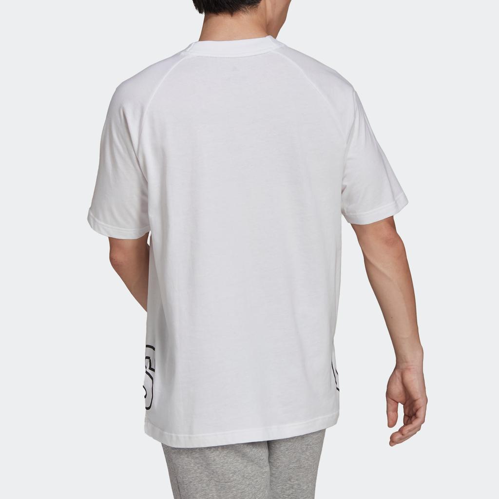 Adidas Big Logo Print Casual Sports Short Sleeve T-Shirt Unisex Tops White H60664
