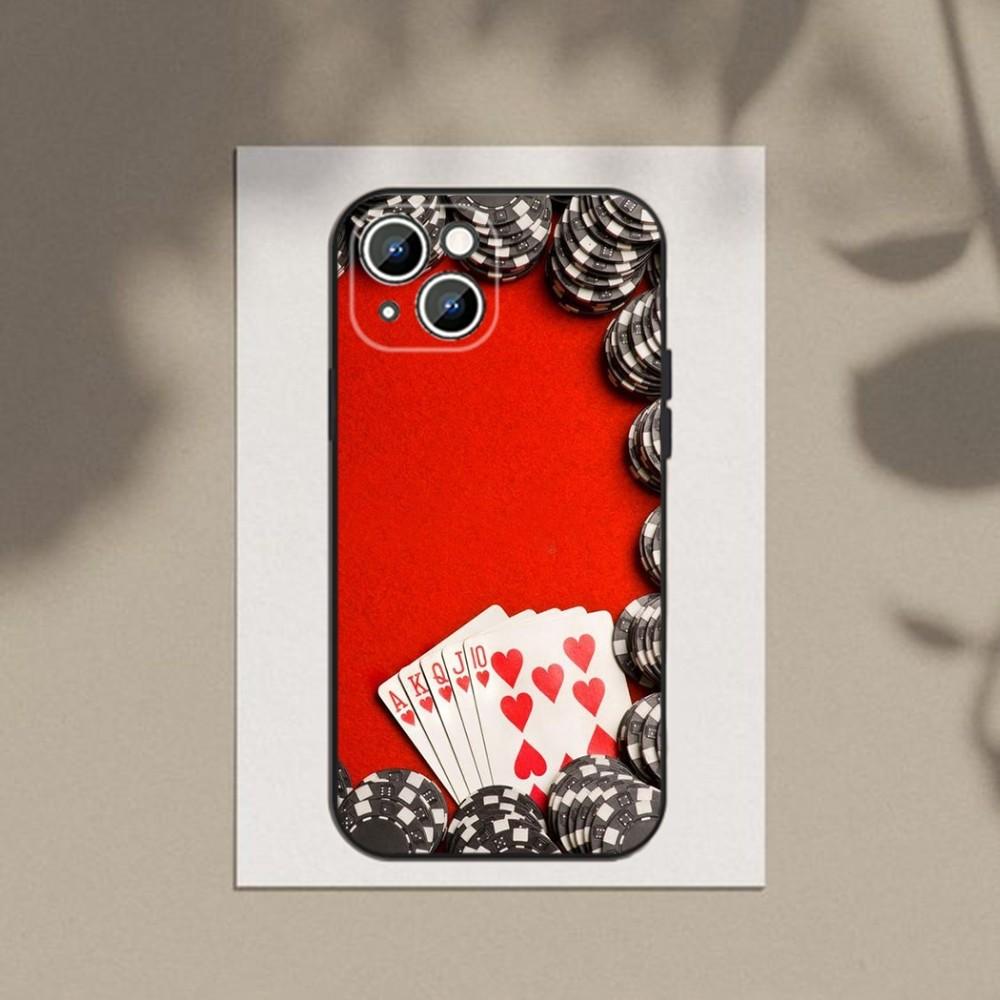 Poker Playing Card  Phone Case Phone Case For Apple iPhone 15,14,13,12,11,XS,XR,X,8,7,Pro,Max,Plus,mini Silicone Black Cover