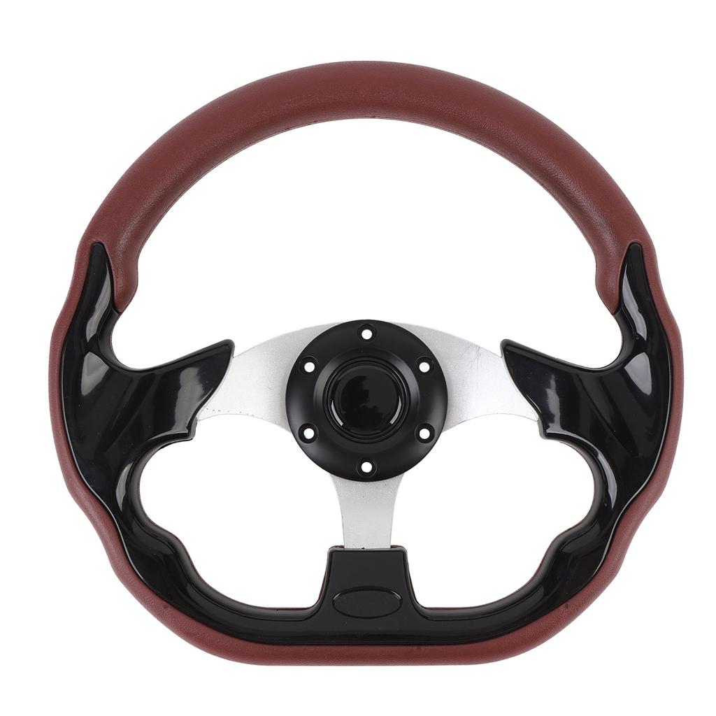 13in Car Steering Wheel PU Sporty Look Enhanced Grip Race Style Steering Wheel for 6 Hole Steering Wheel Hub Adapter