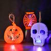 Halloween LED Pumpkin Candlestick Skull Lamp - Creative Decorative Electronic Candle Ornament