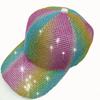 Rhinestone Fedora Jazz Hats Cowboy Hat For Women And Men Double-Sided Color Cap Red With Black Diamond Fedora