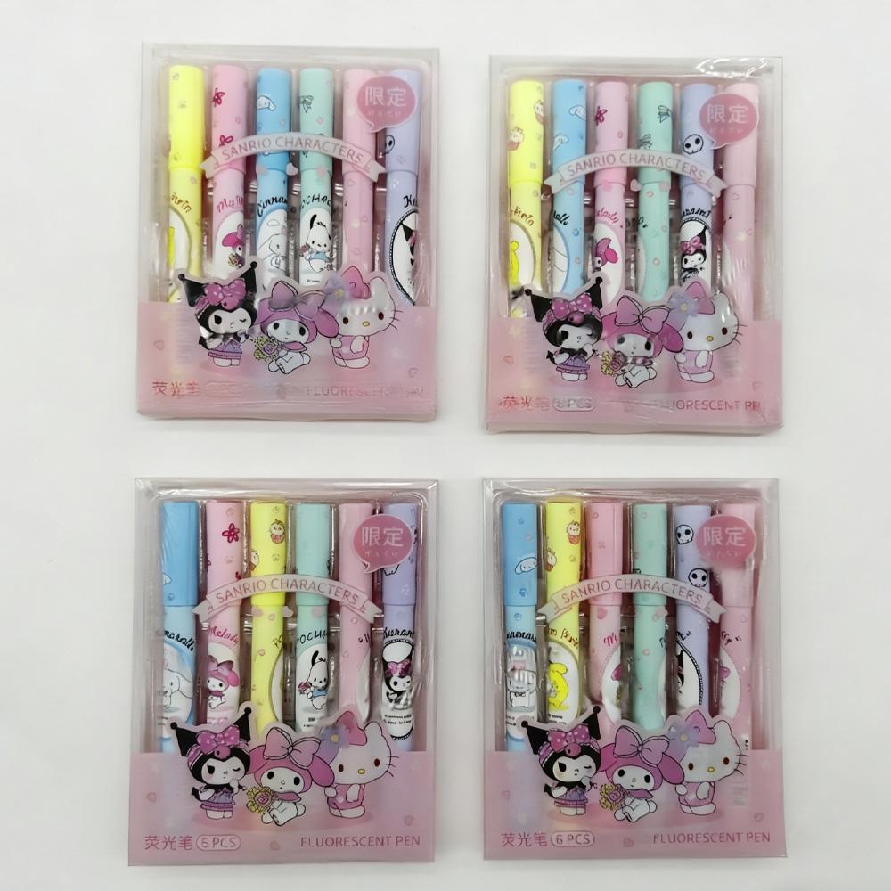 Sanrio Highlighters Cinnamoroll Kitty Colored Pens Student-Specific Highlight Markers High Aesthetics Multi-Functional Marking