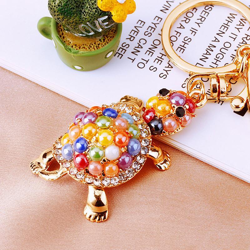 Lovely Car Turtle Keychain Metal Keyring Women Bag Pendant Suitable For Gifts