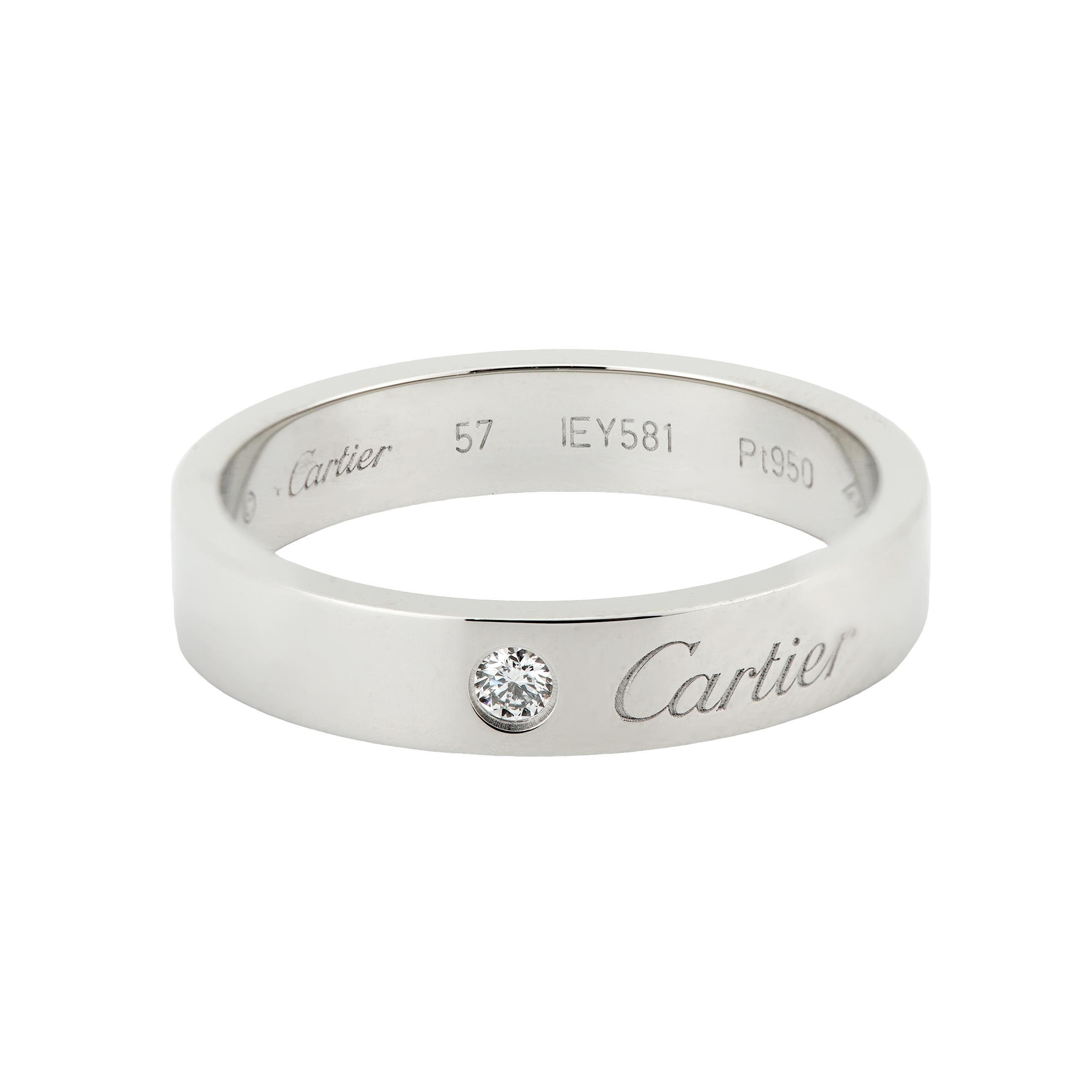 

Cartier C De Класична Платинова каблучка з літерою Унісекс каблучки B4098200 Box,49,Warranty Not Included
