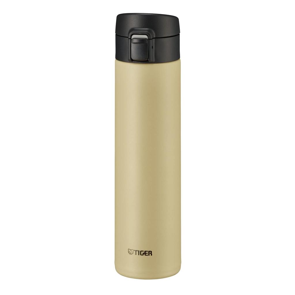 Tiger Thermos (TIGER) Water Bottle 600ml Mug Bottle One-Touch Lightweight Stainless Steel Bottle Vacuum Insulated Heat/Cold Beige MKA-K060CK