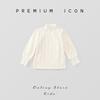 Children's Fleece-Lined High-Neck Base Shirt Winter New Style Girls' Korean Version Lace Long-Sleeve Thickened Top