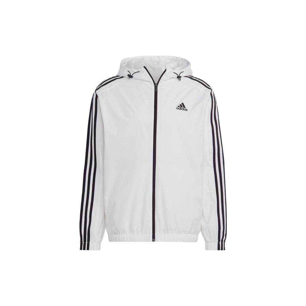 Adidas 3-Stripes Ripstop Hooded Jacket Men Jackets White IB0386