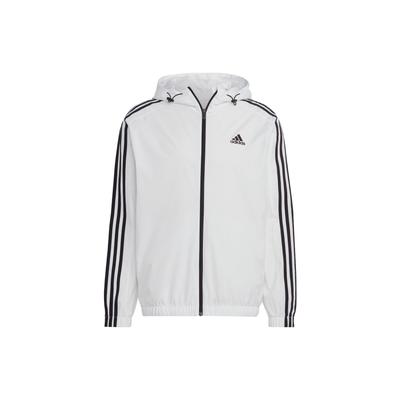 Jaqueta com Capuz Ripstop 3-Listras Masculina Jaquetas Branco IB0386