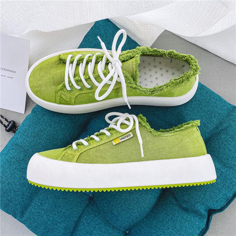 2024 spring new men's shoes Korean version of Harajuku trendy shoes student casual shoes canvas shoes men's board shoes