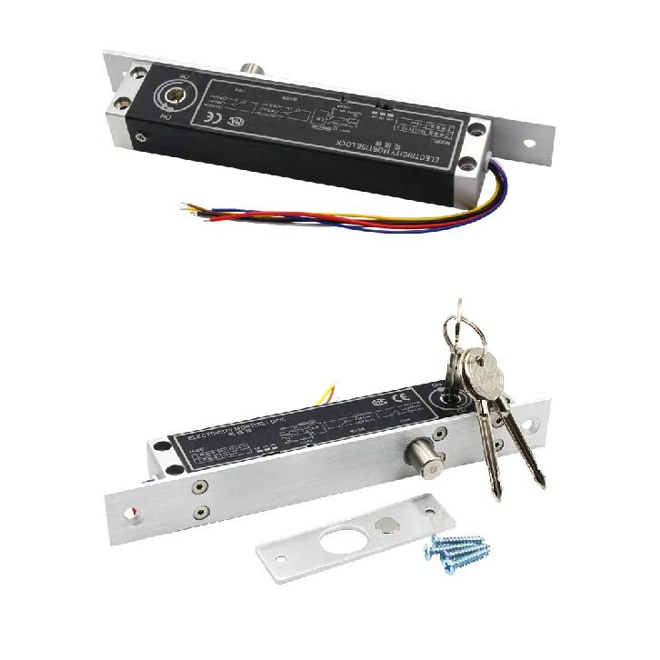 DC 12V Fail Secure Electric Drop Bolt Lock Cylinder Deadbolt Lock With Key Door Contact Output for Home Access Control System