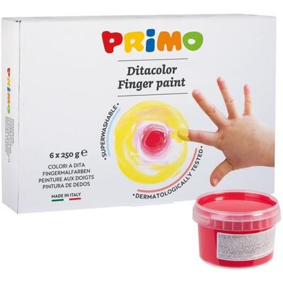 PRIMO 222TD6G Finger Paint In 250g Jar, 6 Colors.
