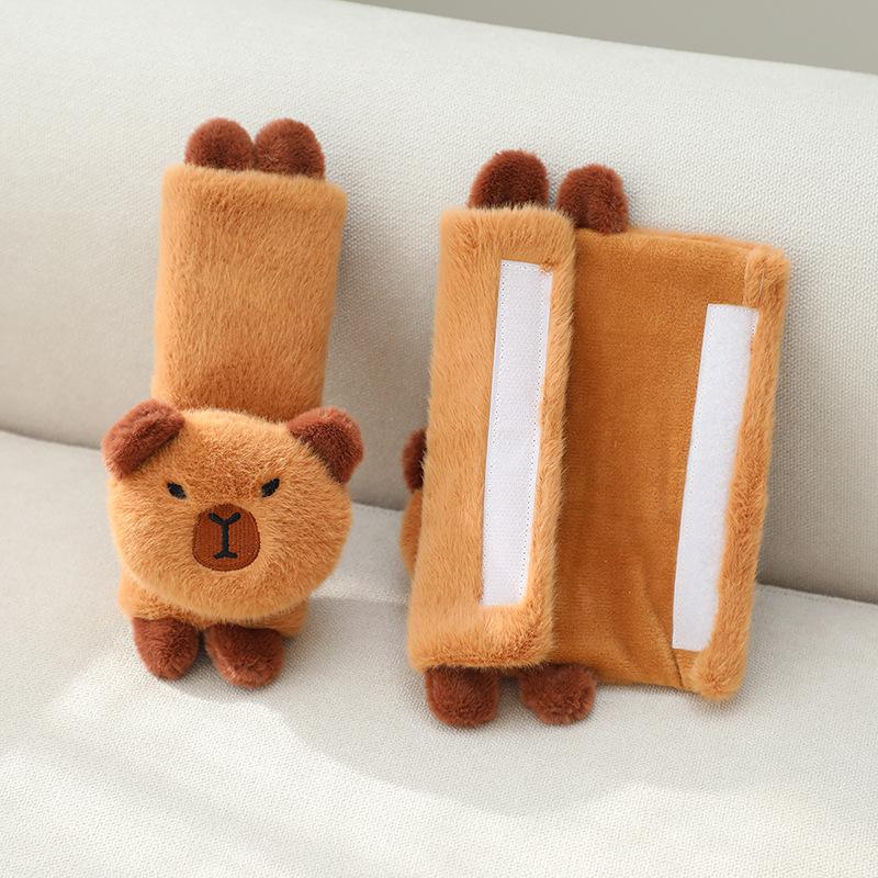 Capybara Neck Pillow Car Headrest Car Seat Cushion, Memory Foam, Auto Accessories for Comfort 3pcs