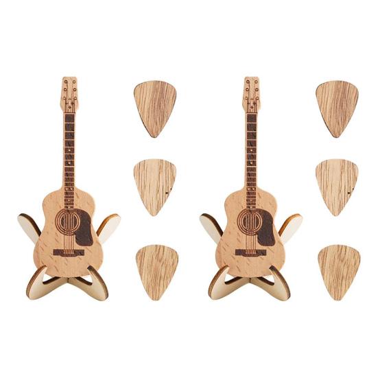 Wooden Guitar Pick Holder Guitar Pick Box with Stand Acoustic Guitar Pick Box Elegant