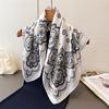 Retro Ethnic Style Simulation Silk Printing Square Scarf Shawl Scarf High-end Neck Small Square Scarf Headscarf Silk Scarf Scarf