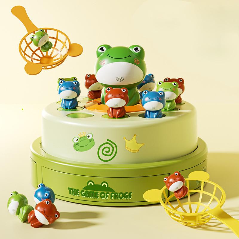 Kid Montessori Toy Launch Frog Cartoon Flying Frog Catching Board Game Training Hand Eye Coordination Game Puzzle Toy