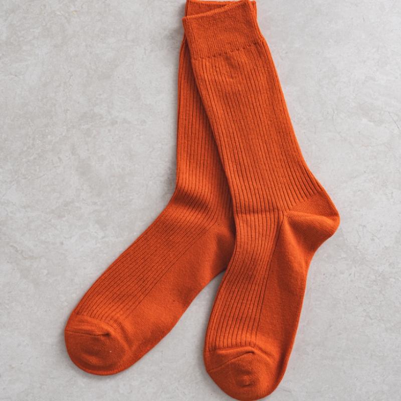 Monfoot Herr Ribbade Långhalsstrumpor Orange