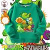 Plants Vs Zombies Cartoon Pea Shooter Hoodie - Fleece-Lined for Men, Women & Children, Autumn/Winter Wear