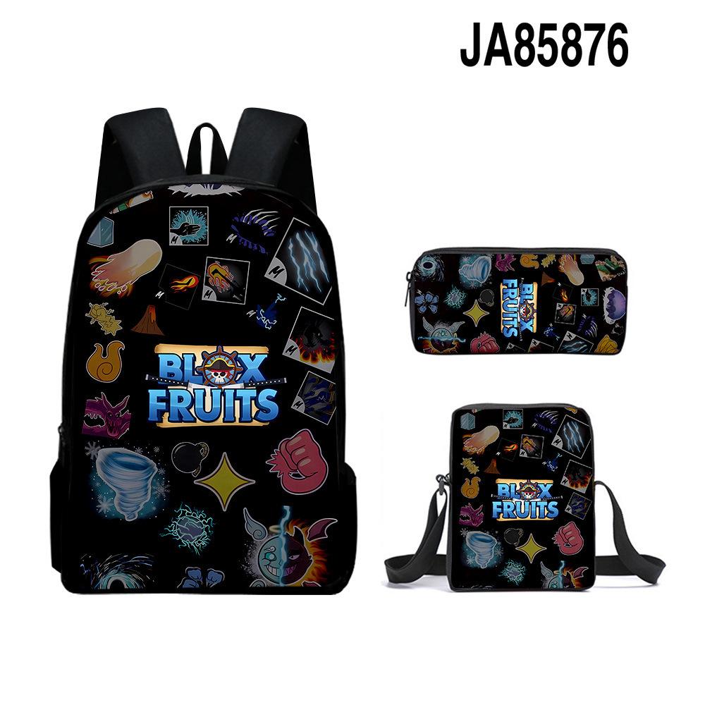 3D-Spiel Blox Fruits Schultasche Rucksack Umhängetasche Federmäppchen Rucksack Dreiteiliges Set