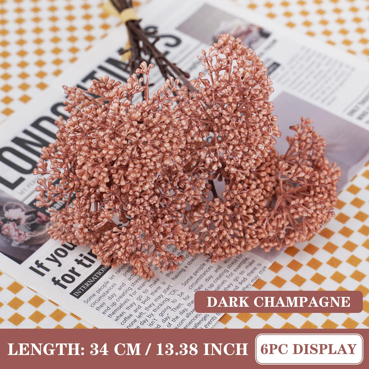 

6PCS simulation flower rice fruit accessories for home, entrance, wedding decoration 6PC(No vase) глубоко шампанского