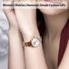 Simple and Stylish Wristwatch with This Watch Is and Features a Stainless Steel a Luxurious Gift for Women's Diamonds. Gold-colored Waterproof,