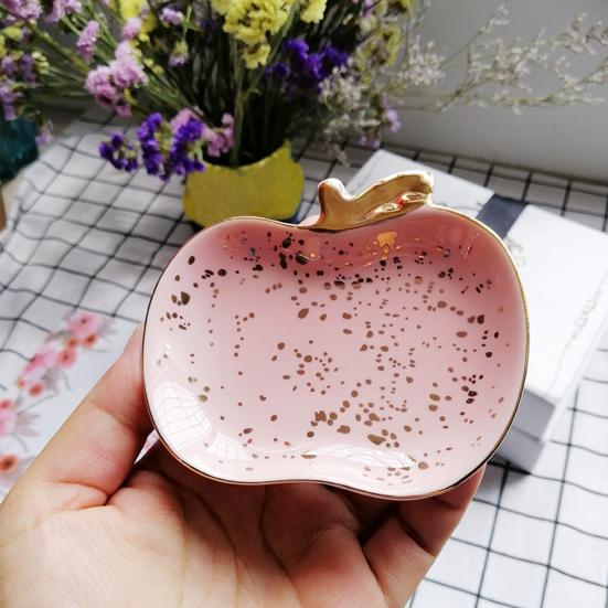Jewelry Dish Cute Multi-purpose Ceramic Earrings Decorative Display Bowl for Indoor