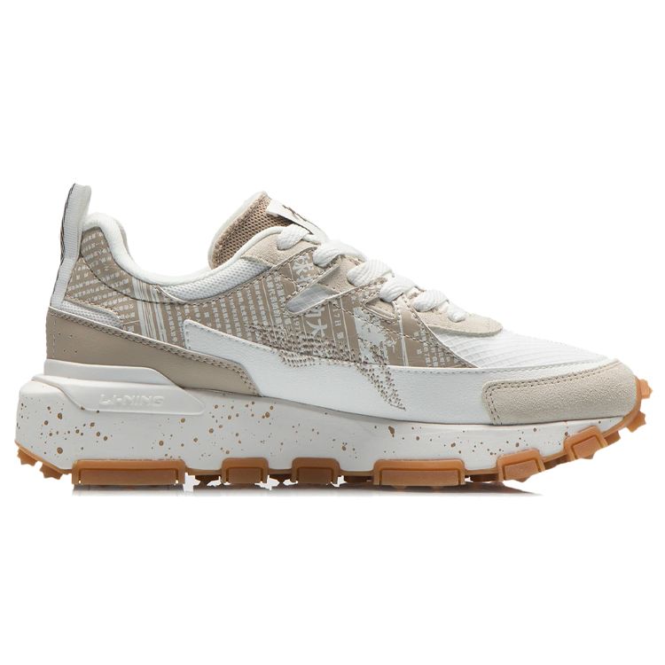 Li Ning Classic Rebound Cushioning Low Top Running Shoes Women sneakers White Gray AGCR286-1